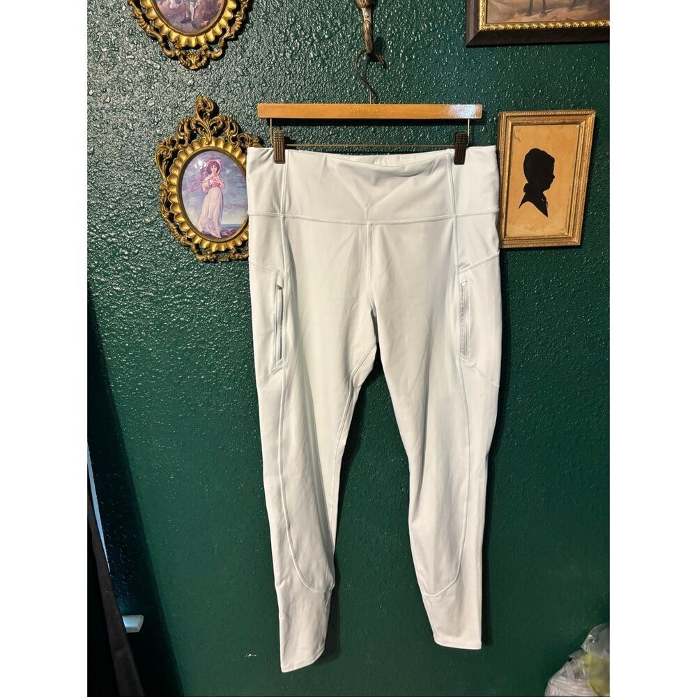 Athleta Rainier Reflective Light Blue Tights Sz XL